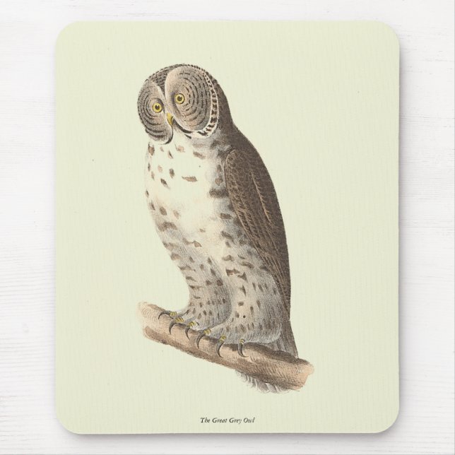 The Great Gray Owl (Strix nebulosa) NY Bird Image Mousepad (Vorne)