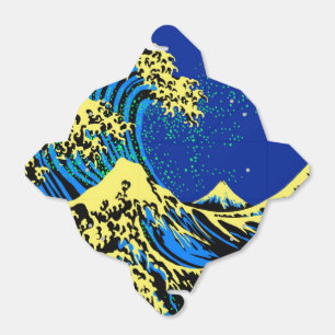 The Great Hokusai Wave in Blue Pop Art Style Geschenkschachtel