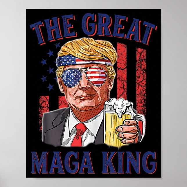 The Great Maga King Fun Trump Biere US Flag Ultra  Poster (Vorne)
