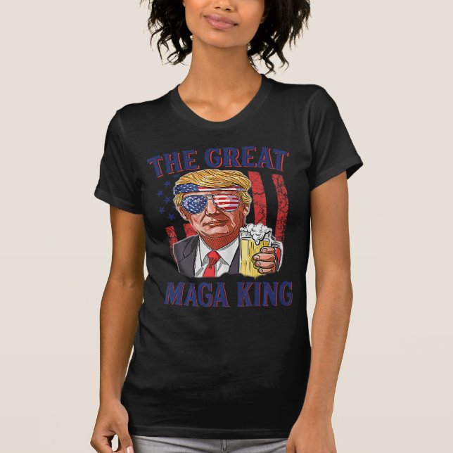 The Great Maga King Fun Trump Biere US Flag Ultra  T-Shirt (Vorderseite)