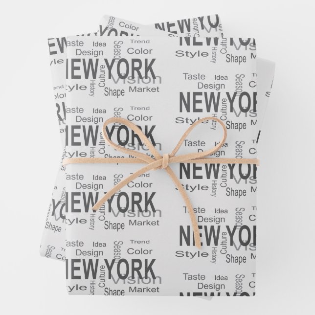 The Great New York City (Typografie) Geschenkpapier Set (Beispiel)
