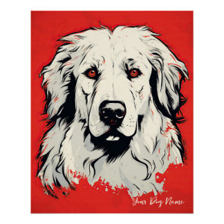 The Great Pyrenäen Hund, Rot und Schwarz 002 - Uli Poster