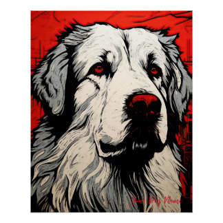 The Great Pyrenees Hund, Red and Black 003 - Ulise Poster