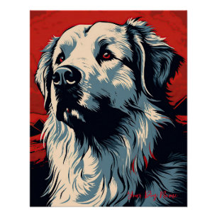 The Great Pyrenees Hund, Red and Black 004 - Ulise Poster