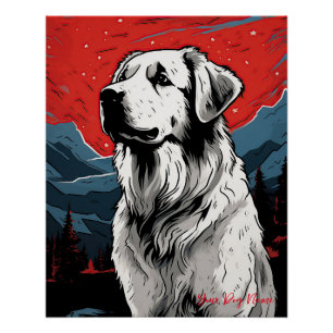 The Great Pyrenees Hund, Red and Black 005 - Ulise Poster