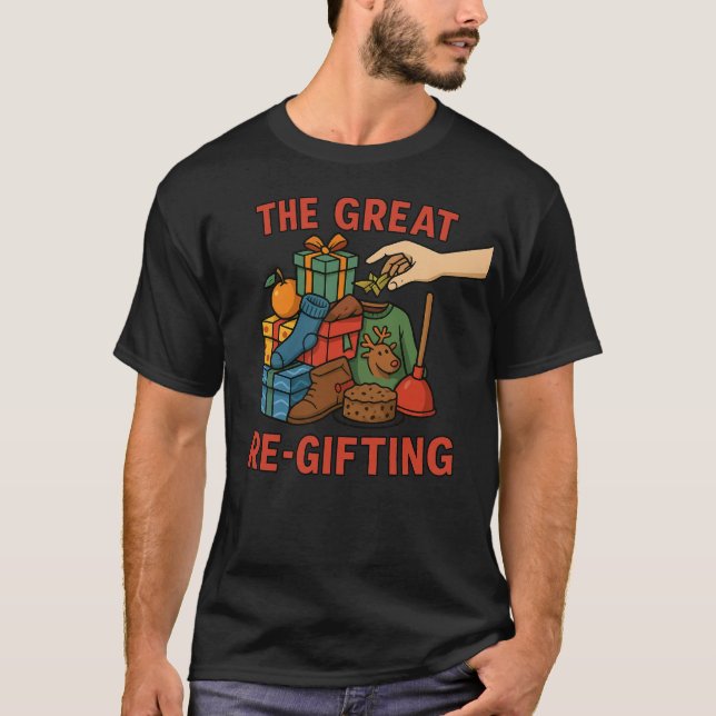 The Great Re-Gifting – Funny White Elephant Christ T-Shirt (Vorderseite)