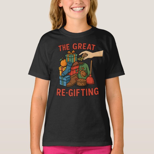 The Great Re-Gifting – Funny White Elephant Christ T-Shirt (Vorderseite)