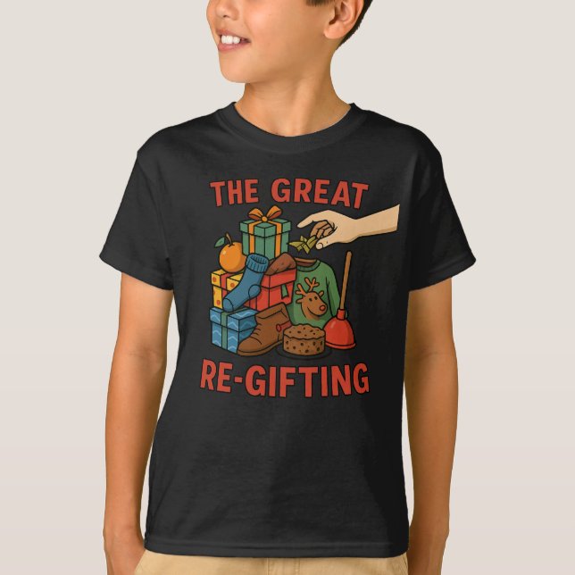The Great Re-Gifting – Funny White Elephant Christ T-Shirt (Vorderseite)