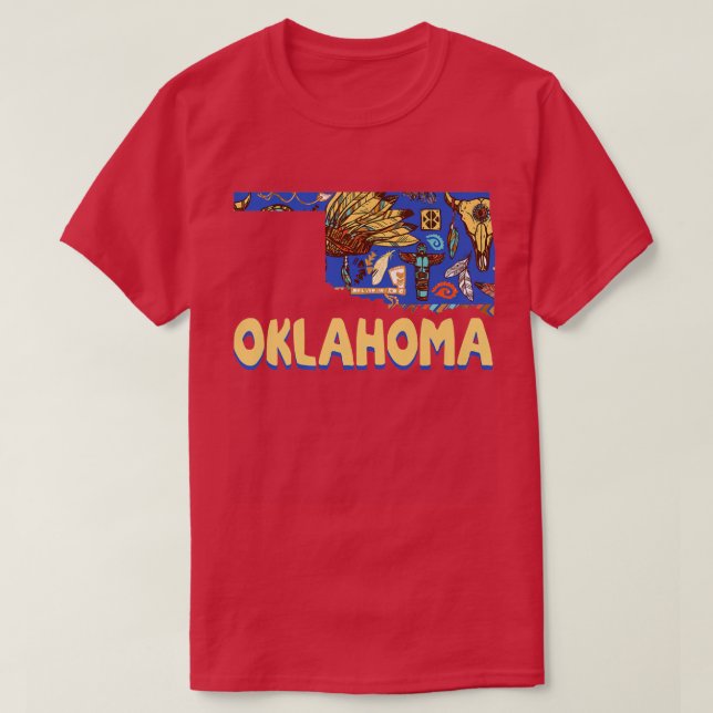 The Great State of Oklahoma Indian Native American T-Shirt (Design vorne)