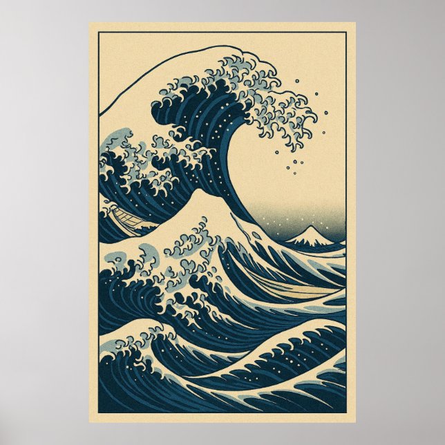 The Great Wave and Mount Fuji: Power and Stillness Poster (Vorne)
