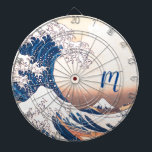 The Great Wave - Japanische Art Dart Board Dartscheibe<br><div class="desc">Die Große Welle ist ein berühmtes japanisches Gemälde von Katsushika Hokusai, der im 19. Jahrhundert lebte. lumirala bearbeitet und auf diesem Dart Board angewendet. Es ist jetzt einfach, mit Ihrem Monogramm zu personalisieren.</div>