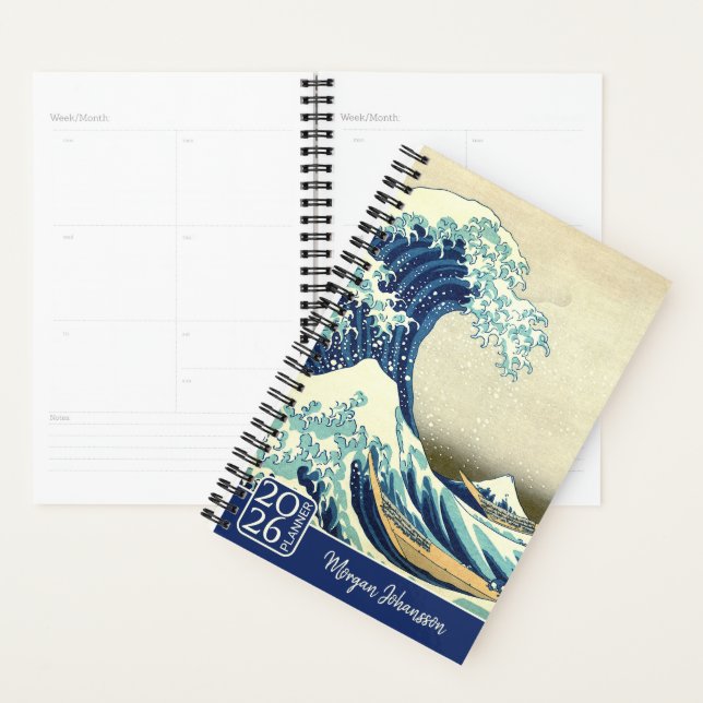 The Great Wave – Katsushika Hokusai – Custom Text  Planer (Anzeige)