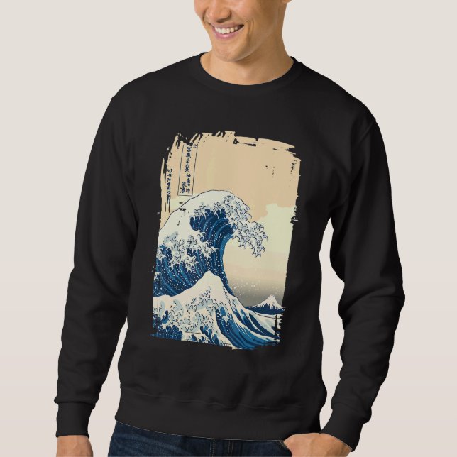 The Great Wave off Kanagawa Japanese Aesthetic Clo Sweatshirt (Vorderseite)