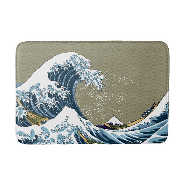The Great Wave off Kanagawa - Klassische japanisch Badematte (Vorderseite)