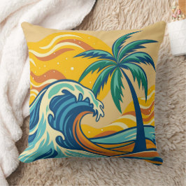 The Great Wave Palm Tree Kissen