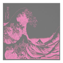 The Great Wave Poster Pink & Gray