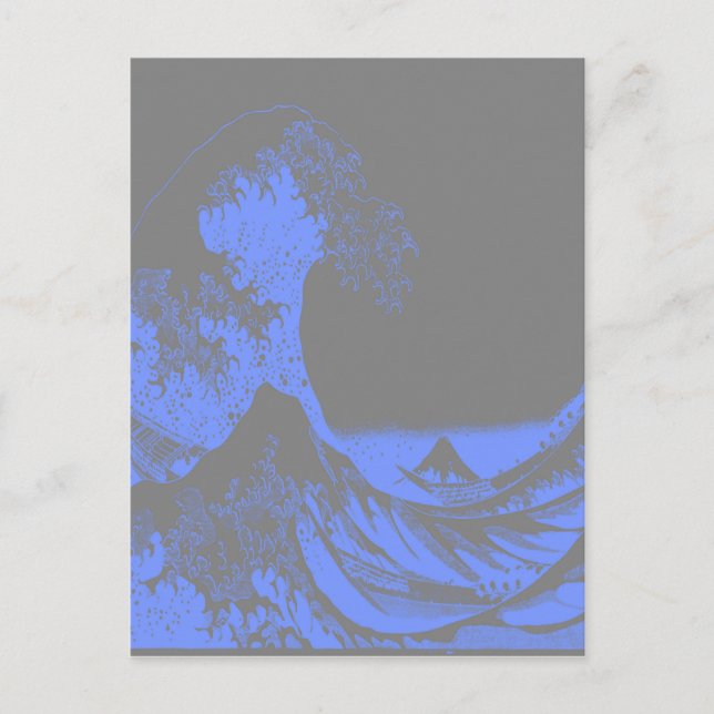 The Great Wave Seafoam Blue & Gray Postkarte (Vorderseite)