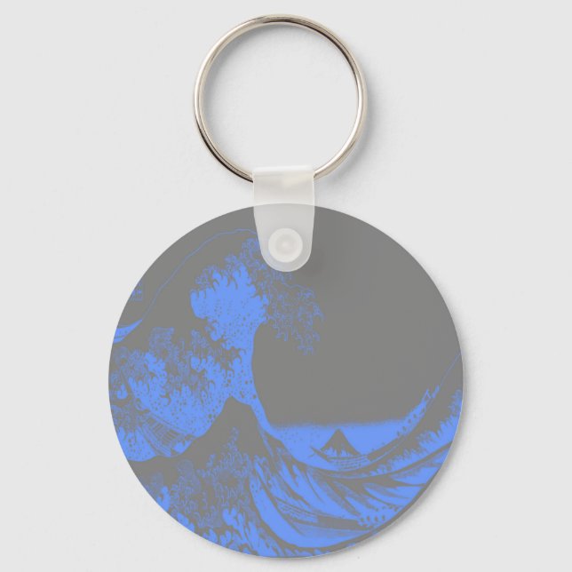 The Great Wave Seafoam Blue & Gray Schlüsselanhänger (Vorderseite)