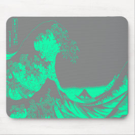 The Great Wave Seafoam Green & Grey Mousepad