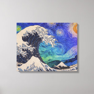 The Great Wave Starry Night Leinwanddruck