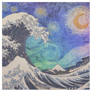 The Great Wave Starry Night Stoff