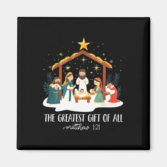The Greatest For All Christmas Nativity Jesus Chri Magnet (Vorne)