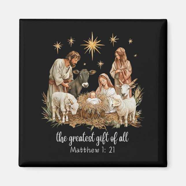The Greatest For All Christmas Nativity Jesus Chri Magnet (Vorne)