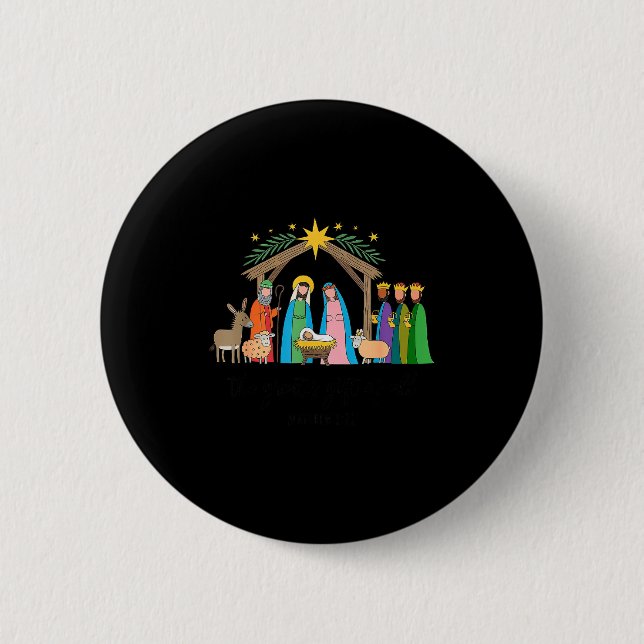 The Greatest Gift For All Christmas Nativity Jesus Button (Vorderseite)