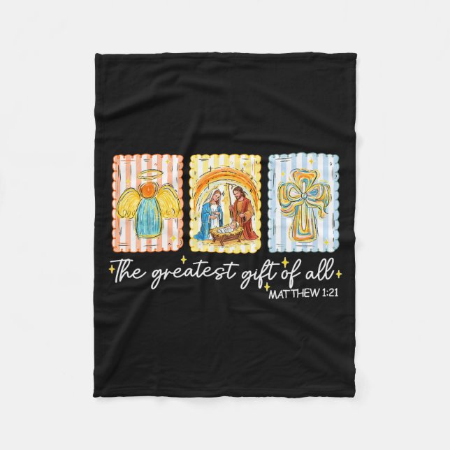 The Greatest Gift For All Christmas Nativity Jesus Fleecedecke (Vorderseite)