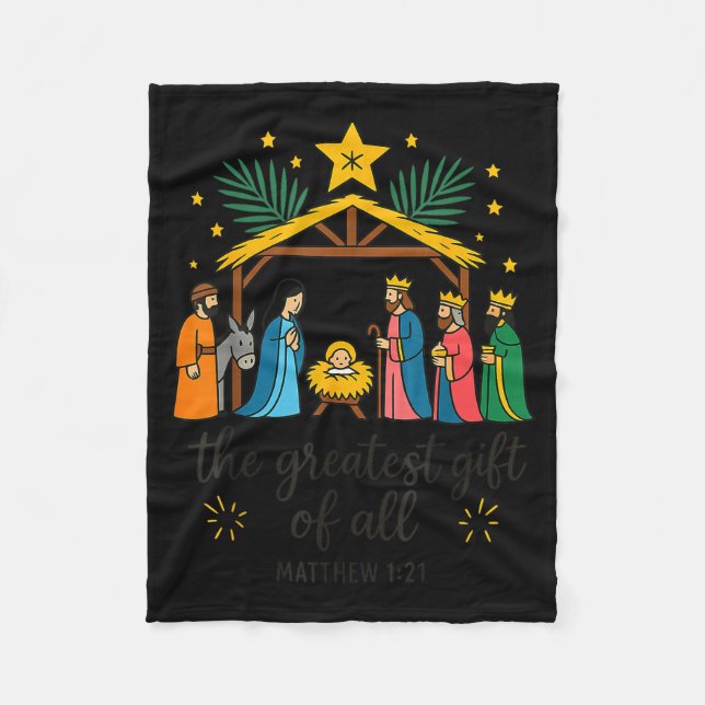The Greatest Gift For All Christmas Nativity Jesus Fleecedecke (Vorderseite)
