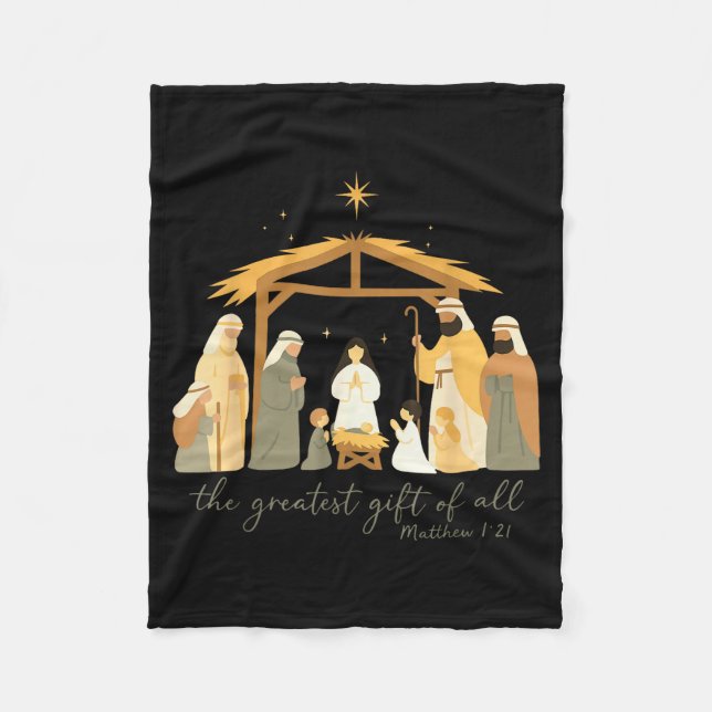 The Greatest Gift For All Christmas Nativity Jesus Fleecedecke (Vorderseite)