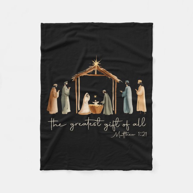 The Greatest Gift For All Christmas Nativity Jesus Fleecedecke (Vorderseite)