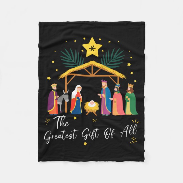 The Greatest Gift For All Christmas Nativity Jesus Fleecedecke (Vorderseite)