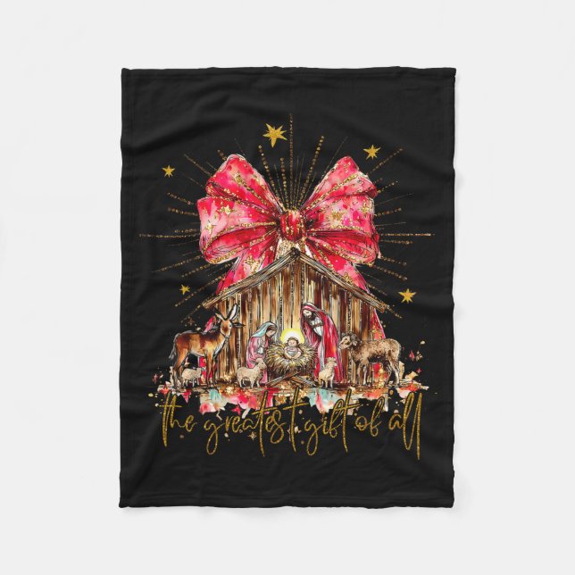 The Greatest Gift For All Christmas Nativity Jesus Fleecedecke (Vorderseite)