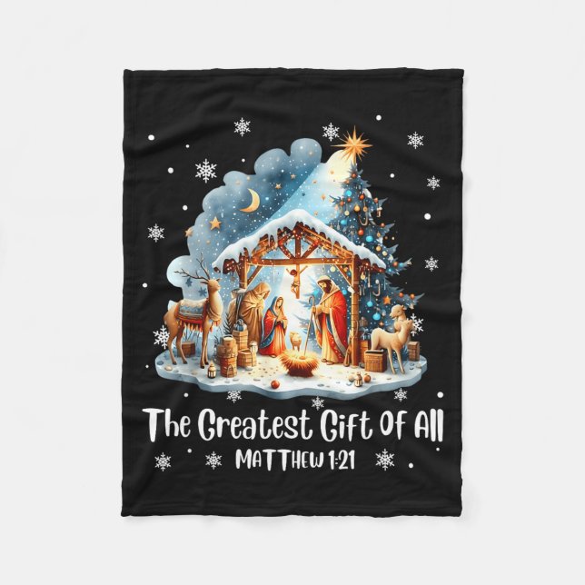 The Greatest Gift For All Christmas Nativity Jesus Fleecedecke (Vorderseite)