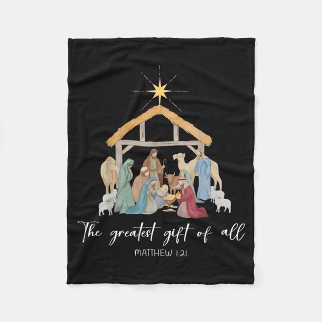 The Greatest Gift For All Christmas Nativity Jesus Fleecedecke (Vorderseite)