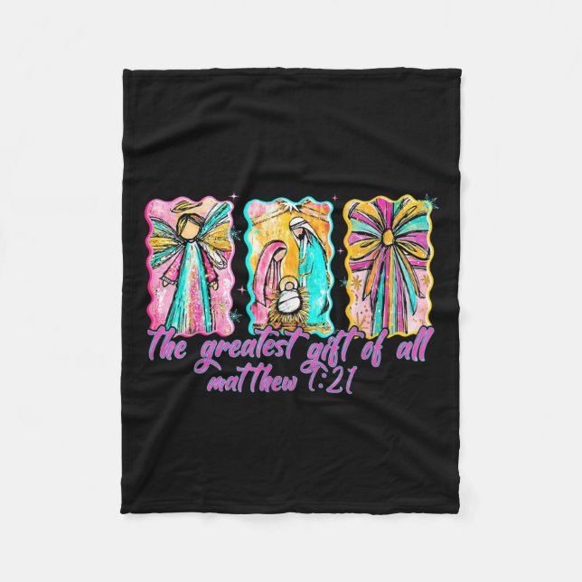 The Greatest Gift For All Christmas Nativity Jesus Fleecedecke (Vorderseite)
