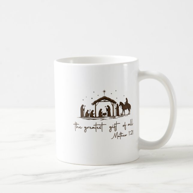 The Greatest Gift For All Christmas Nativity Jesus Kaffeetasse (Rechts)