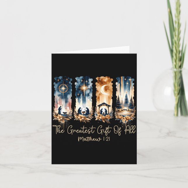 The Greatest Gift For All Christmas Nativity Jesus Karte (Vorderseite)
