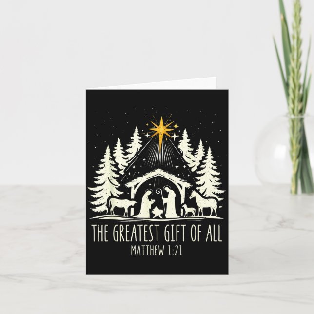 The Greatest Gift For All Christmas Nativity Jesus Karte (Vorderseite)