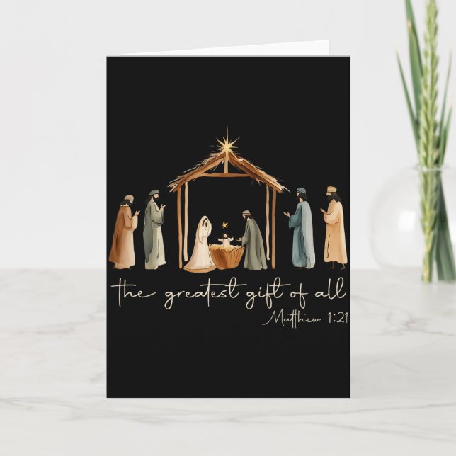 The Greatest Gift For All Christmas Nativity Jesus Karte (Vorderseite)