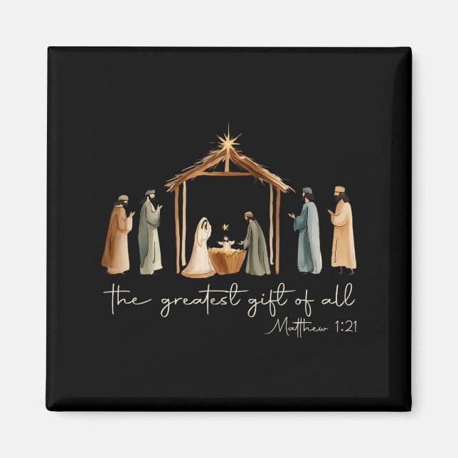 The Greatest Gift For All Christmas Nativity Jesus Magnet (Vorne)