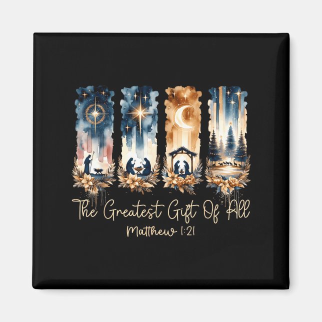 The Greatest Gift For All Christmas Nativity Jesus Magnet (Vorne)