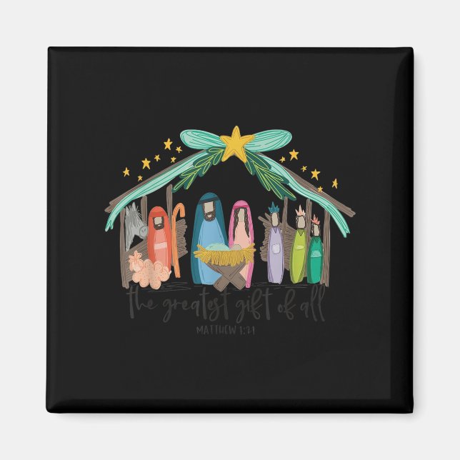 The Greatest Gift For All Christmas Nativity Jesus Magnet (Vorne)