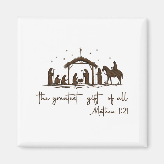 The Greatest Gift For All Christmas Nativity Jesus Magnet (Vorne)