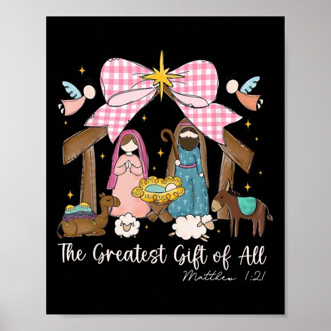 The Greatest Gift For All Christmas Nativity Jesus Poster (Vorne)