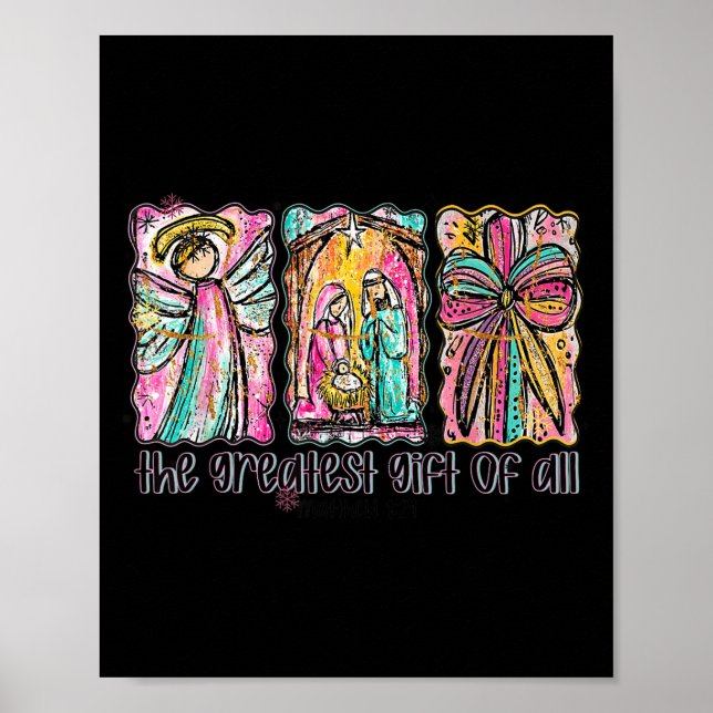 The Greatest Gift For All Christmas Nativity Jesus Poster (Vorne)