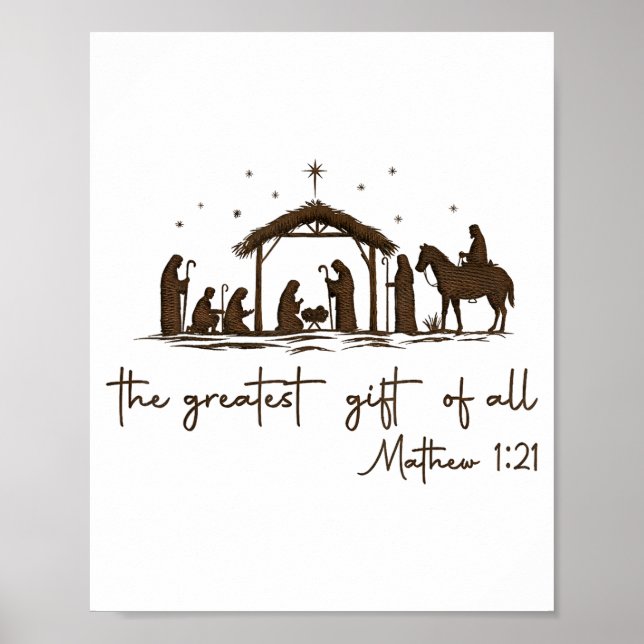 The Greatest Gift For All Christmas Nativity Jesus Poster (Vorne)