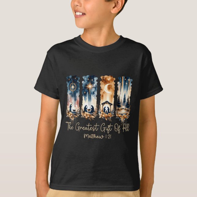The Greatest Gift For All Christmas Nativity Jesus T-Shirt (Vorderseite)