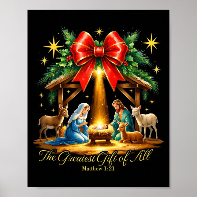 The Greatest Gift Of All Nativity Christian Christ Poster (Vorne)